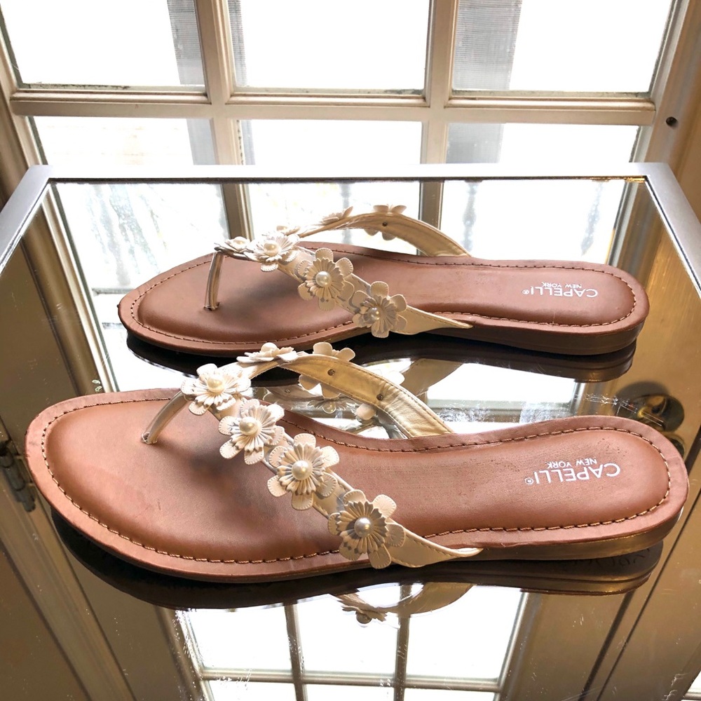 White flower sandals